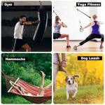 Carabiner Clip, 4 Pack, 855lbs，3" Iron Heavy Duty Caribeaners for Hammocks, Camping Accessories, Hiking, Keychains，Outdoors and Gym etc, Small Carabiners for Dog Leash, Harness and Key Ring, Black