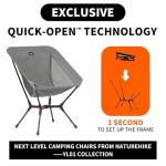 Naturehike YL01 Snap Camping Chair, 1 Second Setup Frame, 441lb Capacity, Portable Backpacking Chair with Storage Bag, Lightweight & Compact Folding Camp Chair for Backpacking Camping Fishing