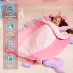 JOIEDOMI Kids Sleeping Bag Toddler Nap Mat with Pillow & Blanket 60" x 39" for Kids Ages 3+ Soft Plush Sleeping Mat Unicorn for Preschool and Boys Girls Kindergarten Daycare Sleepover