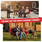 Teenyyou Double Camping Chairs Padded Loveseat Chair for 2 Person, Heavy Duty Oversized Camping Couch for Adults Outdoor Lawn Beach, Portable Folding Sofa with Cup Holders and Carry Bag