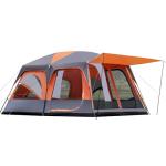 8–10-12 Person Camping Tent, 2 Room Family Tent with Zippered Divider, Porch, Rainfly, Extra Large Waterproof Cabin Tent with 3 Mesh Doors & Windows, Easy Setup 7.1 ft Tall Tent for Outdoor Camping