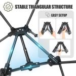 [AuroraTrail] Ultralight Foldable Camping Chair – Portable, Lightweight Backpacking Chair for Hiking, Picnics, Travel & Outdoor Adventures | Supports 330 lbs, Durable & Compact Design (Black)