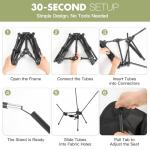 [AuroraTrail] Ultralight Foldable Camping Chair – Portable, Lightweight Backpacking Chair for Hiking, Picnics, Travel & Outdoor Adventures | Supports 330 lbs, Durable & Compact Design (Black)