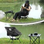 [AuroraTrail] Ultralight Foldable Camping Chair – Portable, Lightweight Backpacking Chair for Hiking, Picnics, Travel & Outdoor Adventures | Supports 330 lbs, Durable & Compact Design (Black)