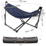 Tranquillo Uniki Adjustable Hammock with Stand Collapsible, Camping Hammock, 550 lbs Capacity Double Hammock Stand, Foldable Sturdy Noiseless Stand, for Active Life Carry Bag Included, Aegean