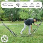 Tranquillo Uniki Adjustable Hammock with Stand Collapsible, Camping Hammock, 550 lbs Capacity Double Hammock Stand, Foldable Sturdy Noiseless Stand, for Active Life Carry Bag Included, Aegean