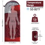 oaskys Camping Sleeping Bag - 3 Season Warm & Cool Weather - Summer Spring Fall Lightweight Waterproof for Adults Kids - Camping Gear Equipment, Traveling, and Outdoors