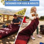oaskys Camping Sleeping Bag - 3 Season Warm & Cool Weather - Summer Spring Fall Lightweight Waterproof for Adults Kids - Camping Gear Equipment, Traveling, and Outdoors