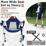 Romswi 2-Pack Aluminum Hammock Chair with Footrest, Oversized Portable Folding Swinging Chair with Adjustable Back & Seat, Lightweight Rocking Camp Chair Supports 440lbs for Outdoor, Patio - Blue