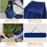 Romswi 2-Pack Aluminum Hammock Chair with Footrest, Oversized Portable Folding Swinging Chair with Adjustable Back & Seat, Lightweight Rocking Camp Chair Supports 440lbs for Outdoor, Patio - Blue