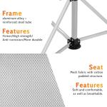 Romswi 2-Pack Aluminum Hammock Chair with Footrest, Oversized Portable Folding Swinging Chair with Adjustable Back & Seat, Lightweight Rocking Camp Chair Supports 440lbs for Outdoor, Patio - Blue