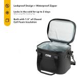 RTIC Ultra-Tough Soft Cooler 30 Can, Insulated Bag Portable Ice Chest Box for Lunch, Beach, Drink, Beverage, Travel, Camping, Picnic, Car, Trips, Floating Cooler Leak-Proof with Zipper, Black