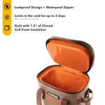 RTIC Ultra-Tough Soft Cooler 20 Can, Insulated Bag Portable Ice Chest Box for Lunch, Beach, Drink, Beverage, Travel, Camping, Picnic, Car, Trips, Floating Cooler Leak-Proof with Zipper, Tan