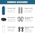 Professional Camping Hammock with Mosquito Net, Lightweight Portable Double, with Two 10 FT Hammock Tree Straps, 210T Nylon,Rain and Sun Protection,Hammock for Camping, Hiking, Yard, Backpacking