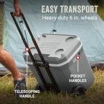 Coleman Classic Series Insulated Portable Rolling Cooler with Wheels, Leak-Resistant Outdoor Hard Cooler Keeps Ice up to 5 Days, 65-Quart