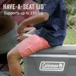 Coleman Classic Series Insulated Portable Rolling Cooler with Wheels, Leak-Resistant Outdoor Hard Cooler Keeps Ice up to 5 Days, 65-Quart