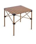 iClimb Lightweight Stable Alu. Folding Square Table Roll Up Top with Carry Bag for Camping Picnic Backyards BBQ Camp Kitchen (Nature, M)