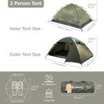 Backpacking Tent for Camping 2/3/4 Person Hiking Ultralight Tent for Waterproof Windproof Outdoor Tents Easy Setup Two Doors Double Layer Lightweight Instant Tents (Green, 1-2 Person)