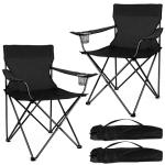 Joyfair Portable Camping Chair, Outdoor Lawn Folding Chairs for Adults, Heavy Duty Large Foldable Chairs for Beach, Fishing, Tailgating and More Outdoor Sport, Carry Bag & Cup Holder (2, Black)