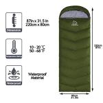 Friendriver XL Size Upgraded Version of Camping Sleeping Bag 4 Seasons Warm and Cool, Lighter Weight, Adults and Children Can Use Waterproof Camping Bag, Travel and Outdoor Activities (Green, Single)