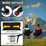 Joyfair Portable Camping Chair, Outdoor Lawn Folding Chairs for Adults, Heavy Duty Large Foldable Chairs for Beach, Fishing, Tailgating and More Outdoor Sport, Carry Bag & Cup Holder (2, Black)