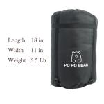 PO PO BEAR Zero Degree Sleeping Bag for Adults 100% Cotton Flannel Tall and Big (Black, 84" x 40" Right Zip)
