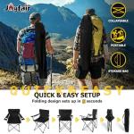 Joyfair Portable Camping Chair, Outdoor Lawn Folding Chairs for Adults, Heavy Duty Large Foldable Chairs for Beach, Fishing, Tailgating and More Outdoor Sport, Carry Bag & Cup Holder (2, Black)