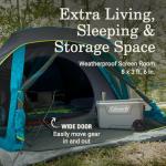 Coleman Skydome 4-Person Screen Room Camping Tent with Dark Room Technology