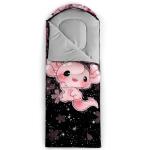 QOOMO Axolotl Cherry Blossom Printed Camping Sleeping Bags,3 Season Warm & Cool Weather,Lightweight,Waterproof Sleeping Bags for Adults & Kids,Traveling,and Outdoors,Camping Gear Equipment,31x90inch