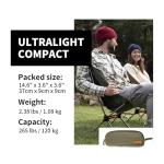Naturehike YL08 Ultralight Camping Chair, 2.12 LBS Portable Backpacking Chair with Anti-Sinking Feet, Lightweight Compact Collapsible Camp Chair Folding Hiking Chair