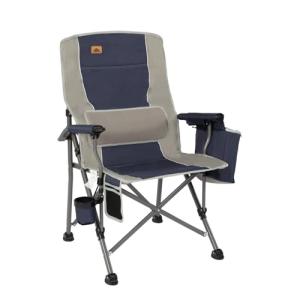 Ablazer Camping Chairs for Adults, Support 350 LBS Folding Chairs for Outside, Lawn Chairs Heavy Duty with Cooler Bag & Cup Holder (Blue & Grey)