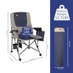 Ablazer Camping Chairs for Adults, Support 350 LBS Folding Chairs for Outside, Lawn Chairs Heavy Duty with Cooler Bag & Cup Holder (Blue & Grey)