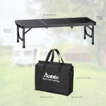 Anbte 3ft Low Folding Picnic Table, Thicker Aluminum Small Camping Table with Storage Bag, Portable Handle, Lightweight, for Camping Beach Party Picnic Floor, 34.2" x 15.7" x 10.3", Black
