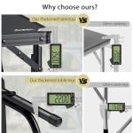 Anbte 3ft Low Folding Picnic Table, Thicker Aluminum Small Camping Table with Storage Bag, Portable Handle, Lightweight, for Camping Beach Party Picnic Floor, 34.2" x 15.7" x 10.3", Black