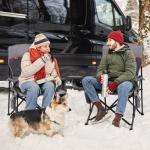 TIMBER RIDGE Oversized Heated Camping Chair for Outdoor Sports, High Back Padded Lawn Chair for Adults Support Up to 500lbs with Cup Holder, Side Pocket(Power Bank not Included)