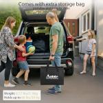 Anbte 3ft Low Folding Picnic Table, Thicker Aluminum Small Camping Table with Storage Bag, Portable Handle, Lightweight, for Camping Beach Party Picnic Floor, 34.2" x 15.7" x 10.3", Black