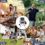 Ablazer Camping Chairs for Adults, Support 350 LBS Folding Chairs for Outside, Lawn Chairs Heavy Duty with Cooler Bag & Cup Holder (Blue & Grey)