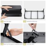 Anbte 3ft Low Folding Picnic Table, Thicker Aluminum Small Camping Table with Storage Bag, Portable Handle, Lightweight, for Camping Beach Party Picnic Floor, 34.2" x 15.7" x 10.3", Black