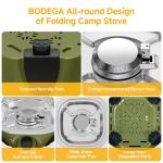 BODEGA 2 Burner Camping Stove, 20000 BTU Folding Propane Camp Stove with Adjustable Burners,Portable Dual Gas Stoves with Carry Handle&Bag Frying Pan for Camping,BBQ,RV,Home,Camping Essentials Gear