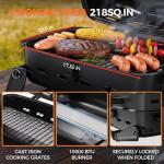 MASTER COOK 10,000 BTU Portable Gas Grill, Outdoor Compact Tabletop BBQ Propane Grill with Foldable Legs for RV, Camping, Patio, Tailgating