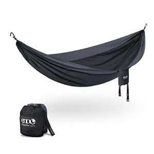 ENO SingleNest Hammock - Lightweight, 1 Person Portable Hammock - for Camping, Hiking, Backpacking, Travel, a Festival, or The Beach - Black/Charcoal