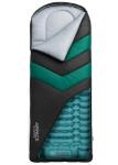Rangland Sleeping Bag with Built-in Pad (AirPack Sleeper) - All-in-One Inflatable Sleeping Pad and Zip-Up Blanket for Camping with Built-in Foot Pump (Black/Green) 210x80cm