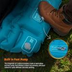 Rangland Sleeping Bag with Built-in Pad (AirPack Sleeper) - All-in-One Inflatable Sleeping Pad and Zip-Up Blanket for Camping with Built-in Foot Pump (Black/Green) 210x80cm