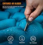 Rangland Sleeping Bag with Built-in Pad (AirPack Sleeper) - All-in-One Inflatable Sleeping Pad and Zip-Up Blanket for Camping with Built-in Foot Pump (Black/Green) 210x80cm