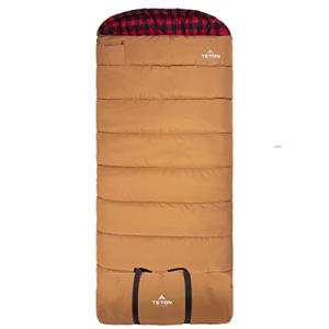 Teton -35F Degree Deer Hunter Sleeping Bag. Warm and Comfortable Camping Sleeping Bags, Teton Tough Canvas Shell for Camping, Hunting, and Cold Weather