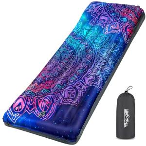 pickyNproud Camping Sleeping Pad Extra Thick 5 Inch Inflatable Camping Pad with Pillow Sleeping Mat Built-in Foot Pump Portable Lightweight Camping Air Mattress for Backpacking Hiking Tent