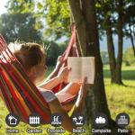 ANYOO Cotton Hammock Portable Camping Hammocks for Hanging Sturdy Garden Comfortable Fabric Hammock with Tree Straps Up to 660lbs with Travel Bag for Camping Outdoor/Indoor Patio Backyard