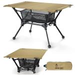 ONETIGRIS Dipper Camping Table, Lightweight Portable Folding Table with Mesh Storage Net, High/Low Options, Ideal for Camping, Hiking, Tailgating, Beach, Picnic, Travel, Backyard
