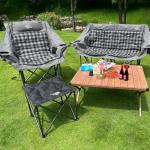 Bolosy Oversized Camping Chairs for Adults Heavy Duty Padded Portable Lawn Chairs Outdoor Folding Chairs XL Camp Chairs with Cup Holder Suproot 500 lbs, Gray Plaid