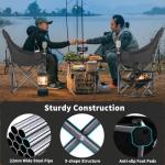 Bolosy Oversized Camping Chairs for Adults Heavy Duty Padded Portable Lawn Chairs Outdoor Folding Chairs XL Camp Chairs with Cup Holder Suproot 500 lbs, Gray Plaid